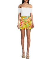 Guess Marina Mid Rise Tropdelic Print Skort