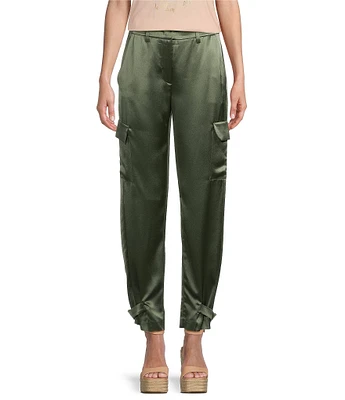 Guess Marzia Mid Rise Satin Jogger Pants