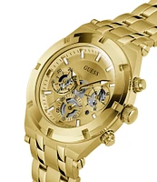 Guess Men's Continental Bling Multifunction Gold-Tone Bracelet Watch