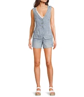 Guess Coordinating Mid Rise Relaxed Fit 15#double; Inseam Midi Shorts