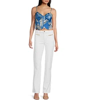 Guess Mid Rise Relaxed Straight G Charm Pants