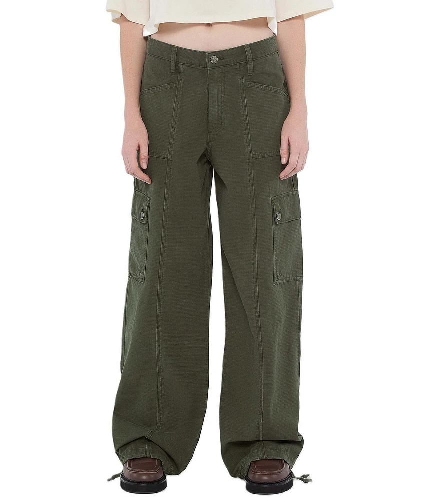 Guess Mid Rise Utility Ripstop Cargo Pants