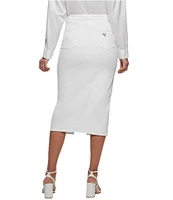 Guess Mila High Rise Front Slit Midi Skirt