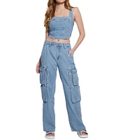 Guess Neil Crop Denim Bustier