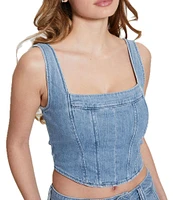 Guess Neil Crop Denim Bustier