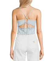 Guess Niki Sleeveless Cropped Denim Top