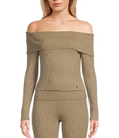 Guess Nina Off-The-Shoulder Long Sleeve Coordinating Sweater