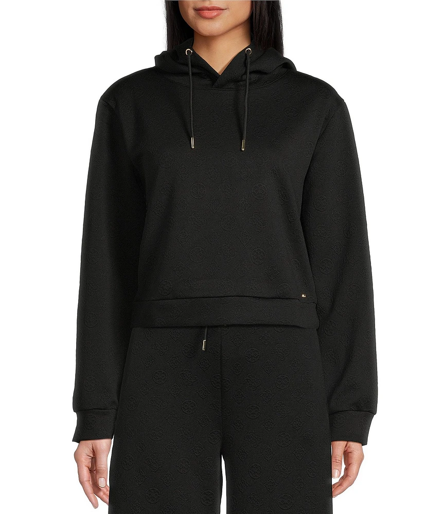 Guess Peony Long Sleeve Logo Coordinating Hooded Sweatshirt