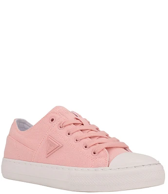 Guess Pranze Canvas Logo Detail Lace-Up Sneakers