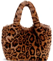 Guess Samia Leopard Faux Fur Small Tote Bag