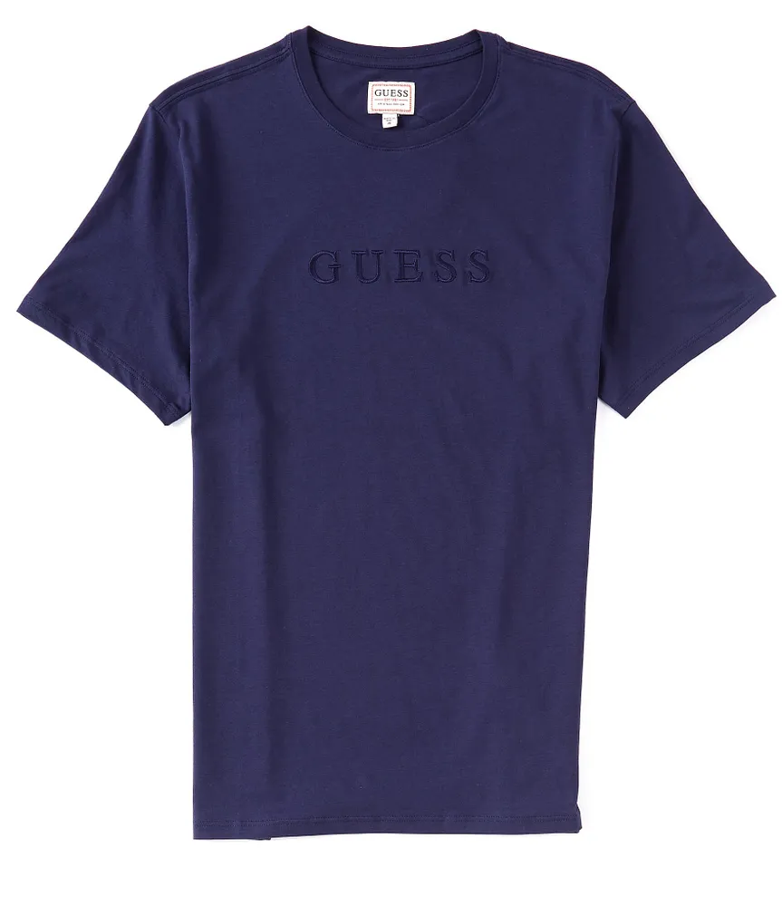 Guess Short-Sleeve Embroidered-Logo Pima T-Shirt