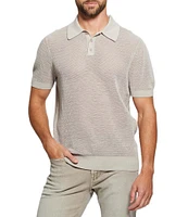 Guess Short Sleeve Open Herringbone Eric Polo Shirt