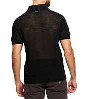 Guess Short Sleeve Open Herringbone Eric Polo Shirt