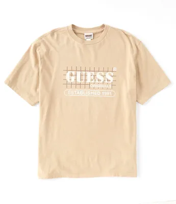 Guess Short Sleeve Original Washed Grid Logo Graphic T-Shirt