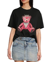 Guess Short Sleeve Pink Bear Graphic T-Shirt