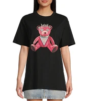 Guess Short Sleeve Pink Bear Graphic T-Shirt