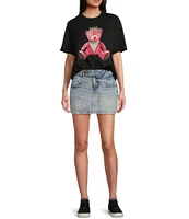 Guess Short Sleeve Pink Bear Graphic T-Shirt