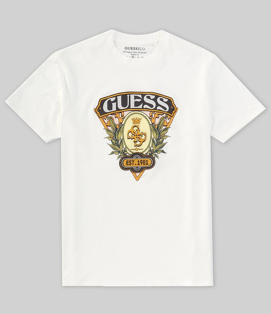 Guess Short Sleeve Quatro Crest Logo T-Shirt