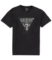 Guess Short Sleeve Treated Triangle Graphic T-Shirt