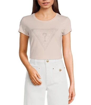 Guess Short Sleeve Triangle Rhinestone Ombre R3 T-Shirt