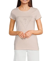 Guess Short Sleeve Triangle Rhinestone Ombre R3 T-Shirt