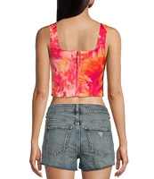 Guess Sia Satin Printed Corset Top