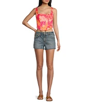 Guess Sia Satin Printed Corset Top