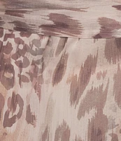 Guess Sibilla Jaguar-Printed Long Sleeve Belted Chiffon Dress