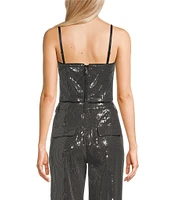 Guess Sleeveless Cassia Sequin Embellished Piece Dyed Coordinating Tank Top