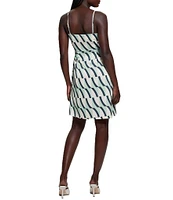 Guess Solona Printed Sleeveless Faux Wrap Dress
