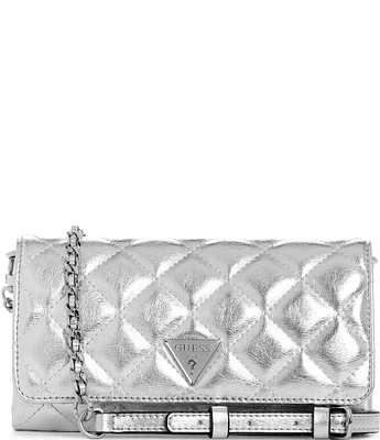 Guess Tali Metallic Crossbody Flap Bag