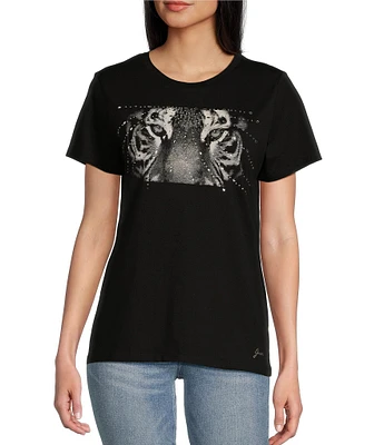 Guess Tiger Eyes Easy Graphic Short Sleeve T-Shirt