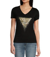 Guess Triangle Tiger Short Sleeve Graphic T-Shirt