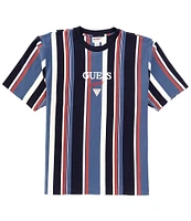 Guess Vertical Stripe Short Sleeve T-Shirt