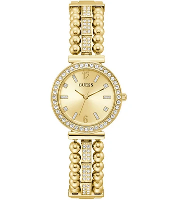 Guess Women's Glitz Quartz Analog Gold Stainless Steel Bracelet Watch