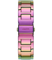 Guess Women's Purple Glitz Stainless Steel Multi-Function Watch