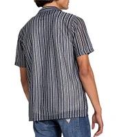 Guess Wyatt Striped Short Sleeve Resort Shirt
