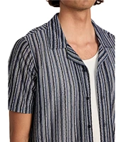 Guess Wyatt Striped Short Sleeve Resort Shirt