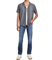Guess Wyatt Striped Short Sleeve Resort Shirt
