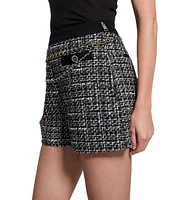 Guess Yvonne Mid Rise Mix Denim Tweed Shorts