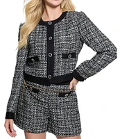 Guess Yvonne Mix Denim Tweed Jacket