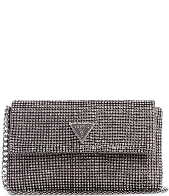 Guess Zalina Flap Rhinestone Mesh Clutch