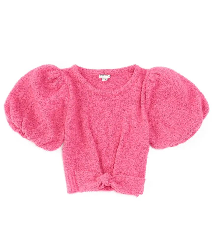 Habitual Big Girls 7-16 Crop Puff Short Sleeve Sweater