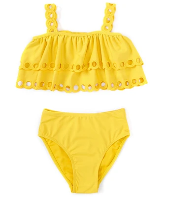 Habitual Big Girls 7-16 Eyelet Scallop Two-Piece Swimsuit