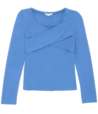 Habitual Big Girls 7-16 Long Sleeve Twist-Front Detail Top