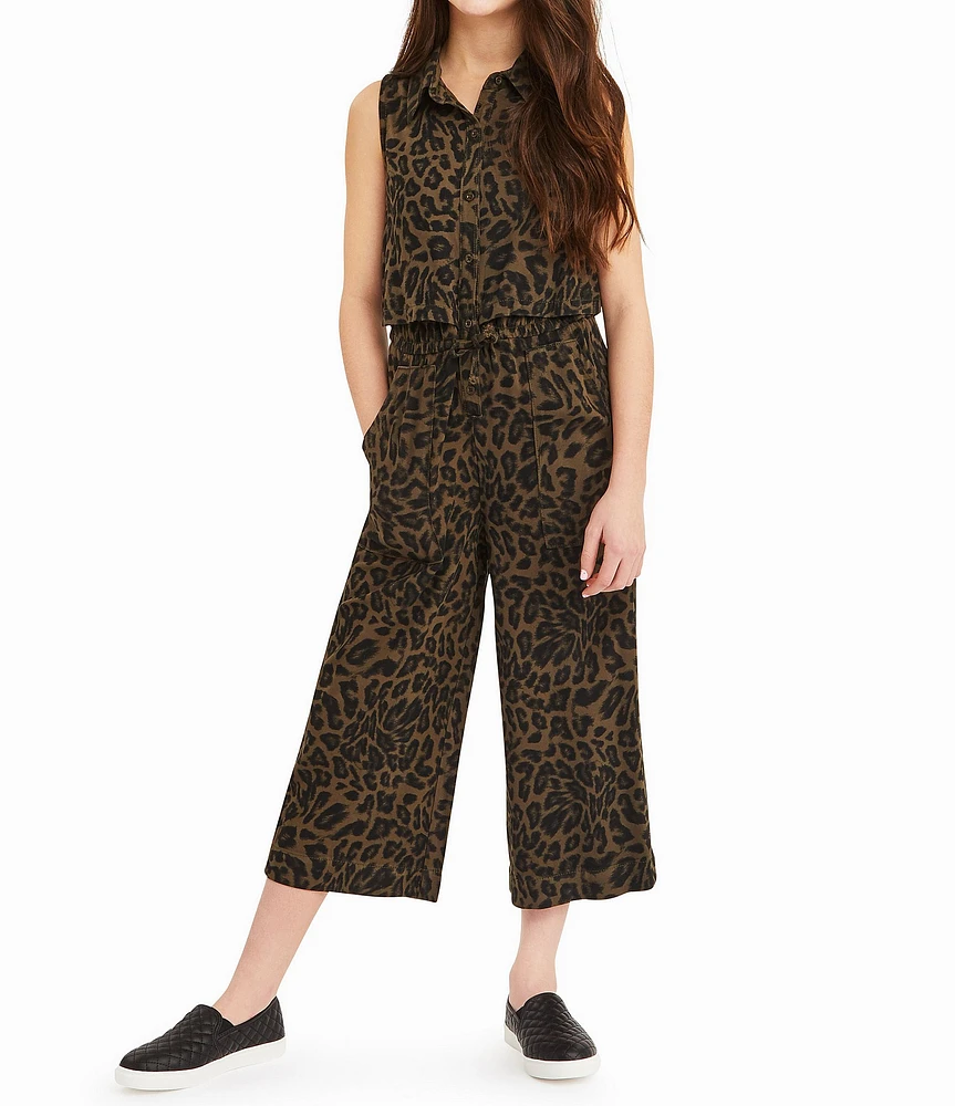 Habitual Big Girls 7-16 Scarlett Animal Print Twill Jumpsuit