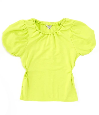 Habitual Big Girls 7-16 Short Puff Sleeve Cutout Top