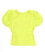 Habitual Big Girls 7-16 Short Puff Sleeve Cutout Top