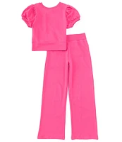 Habitual Big Girls 7-16 Short Sleeve Twist-Front Knit Top & Matching Pull-On Knit Pant Set