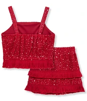 Habitual Big Girls 7-16 Sleeveless Sequin-Embellished Tank Top & Matching Skirt Set